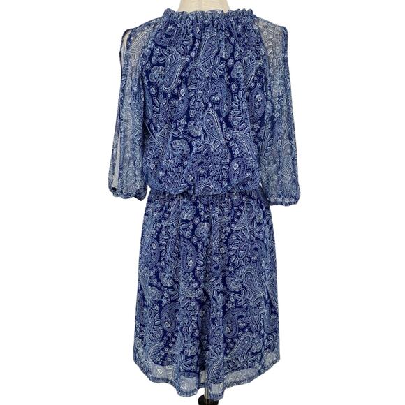 PERSEPTION CONCEPT Paisley Embroidered Tasseled Open Sleeve Sheath Dress Small - Picture 4 of 6